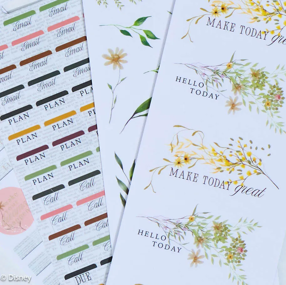 Happy Planner Reading in the Garden stickers jardin 8 feuilles