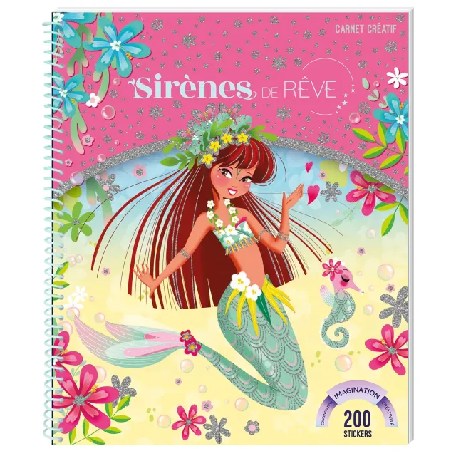 Sirènes de rêve Carnet créatif stickers pochoirs dès 5 ans