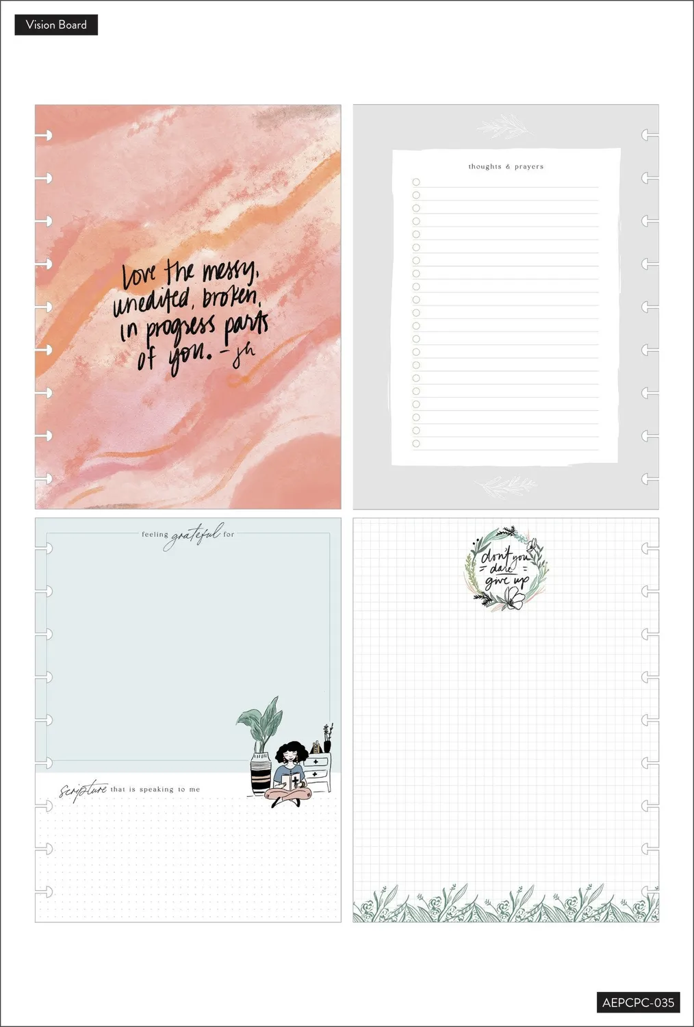 Happy Planner Grace Changes Everything kit accessoires Classic foi