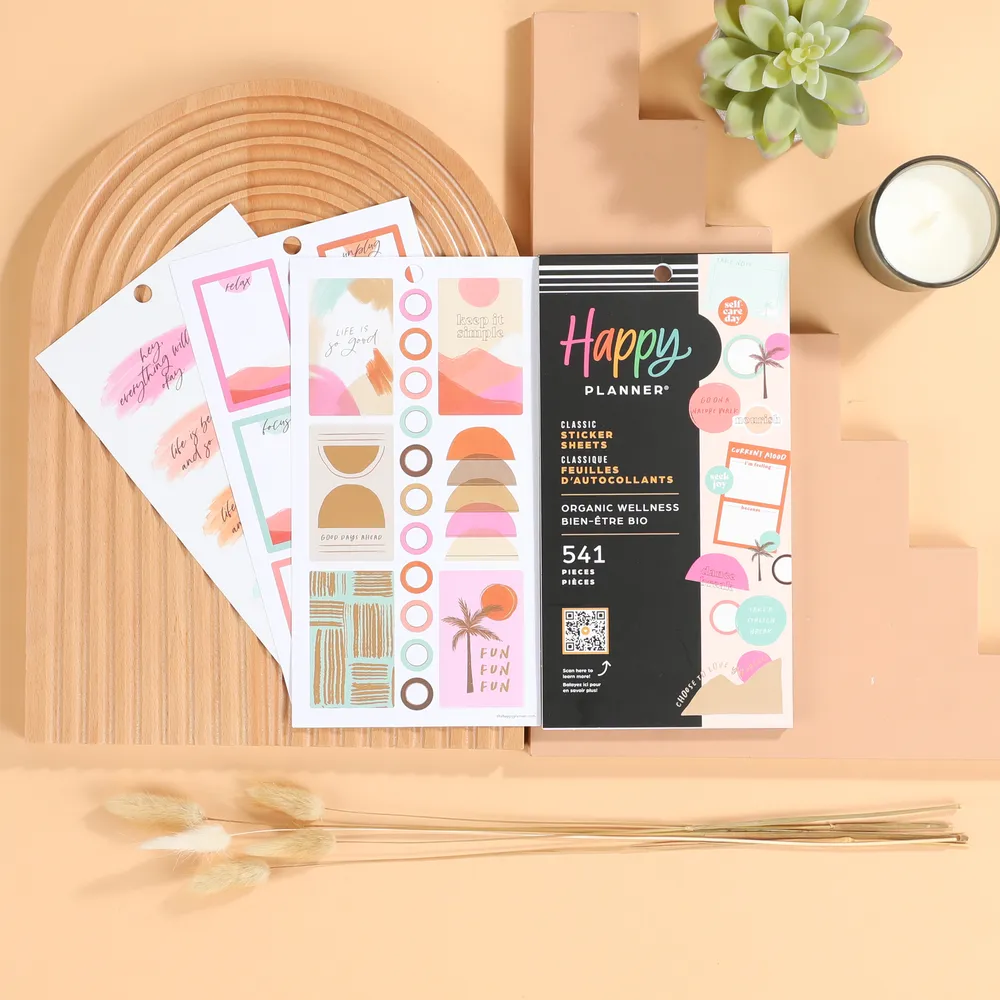 Happy Planner Organic Wellness stickers 30 feuilles 541 bien-être