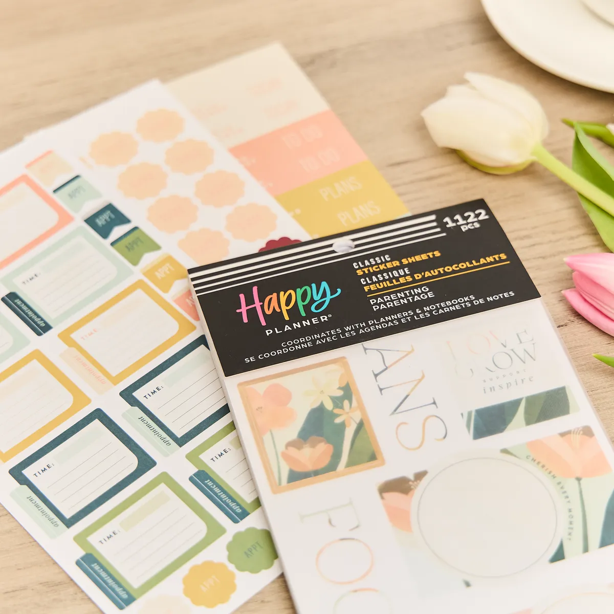 Happy Planner Pastel Canvas Parenting stickers famille 1122 pièces