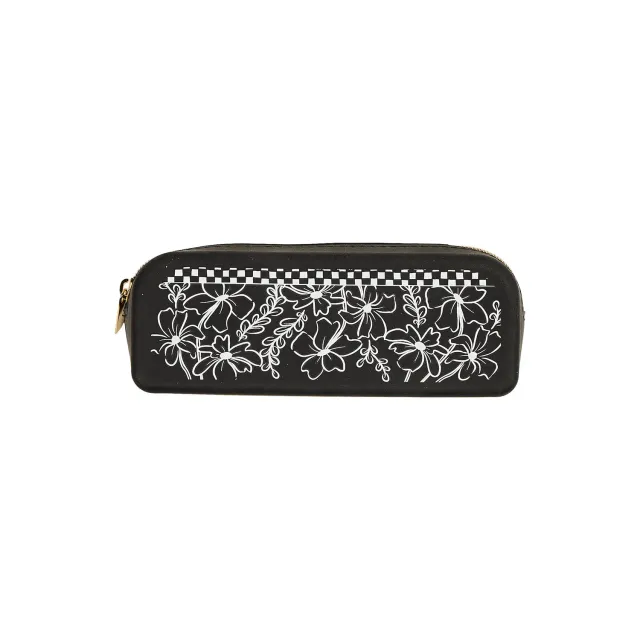 Happy Planner Flower Charm trousse silicone crayons fleurs noir