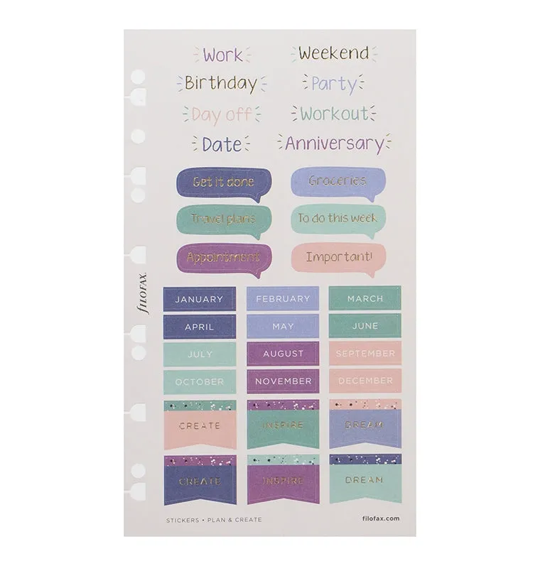 Filofax Expressions stickers repositionnables pastel doré