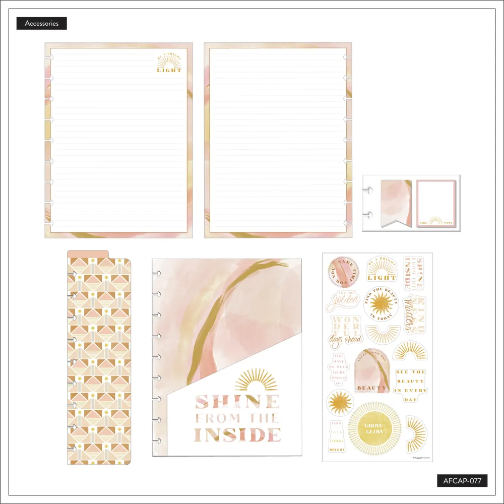 Happy Planner Golden Hour Classic kit accessoires soleil