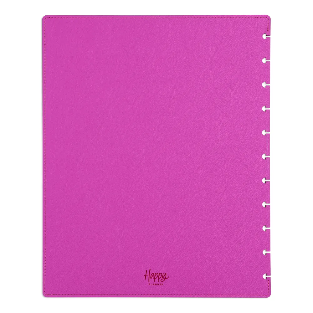 Happy Planner Big couverture clipsable simili-cuir prune