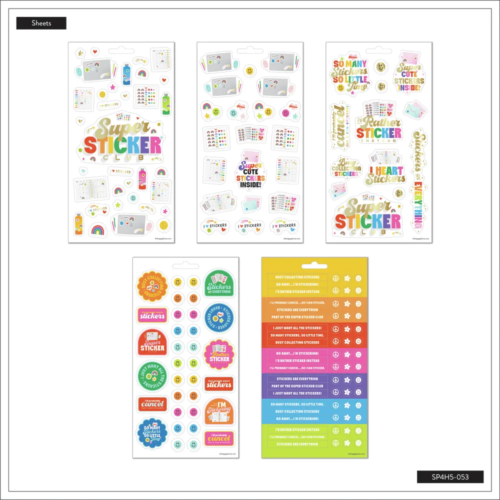 Happy Planner I Heart Stickers autocollants 166 5 feuilles