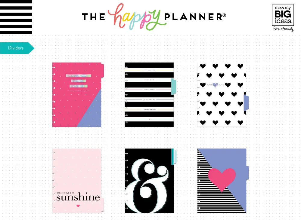 Happy Planner Classic Dashboard recharge agenda 6 mois non datée