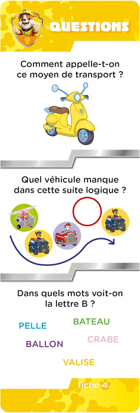 Les Incollables éventail Petite Section Pat' Patrouille