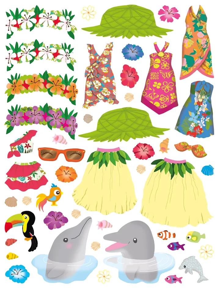 Frigobloc Minimiki Habille Mohea à Tahiti cahier stickers 300 stickers