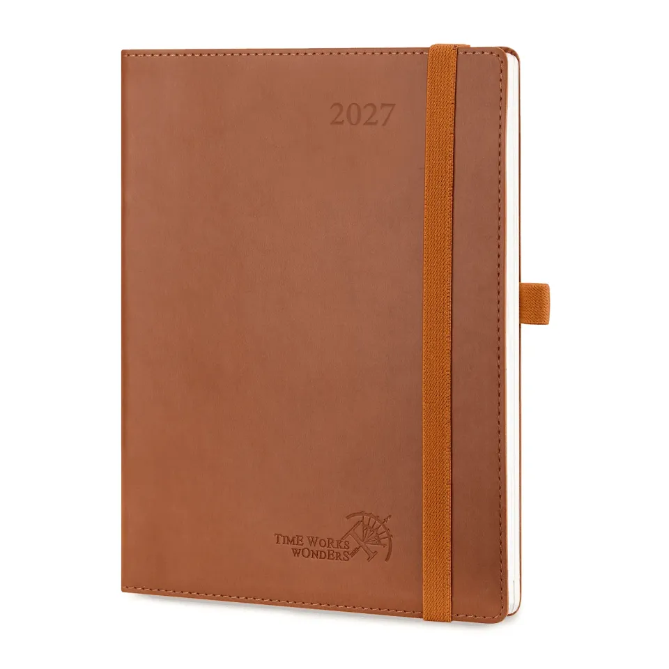 Poprun CELO7-27 agenda semainier 2027 marron souple