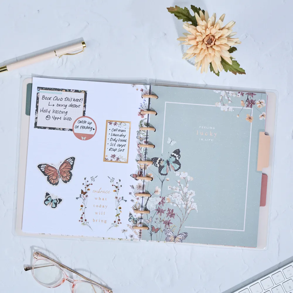 Happy Planner Wild Fields carnet classic 60 feuilles pointillé fleuri