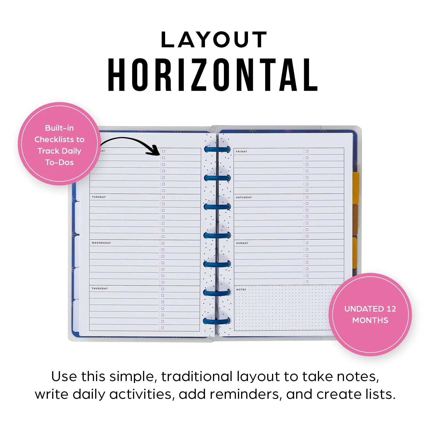 Happy Planner Share Your Magic agenda Mini horizontal non daté