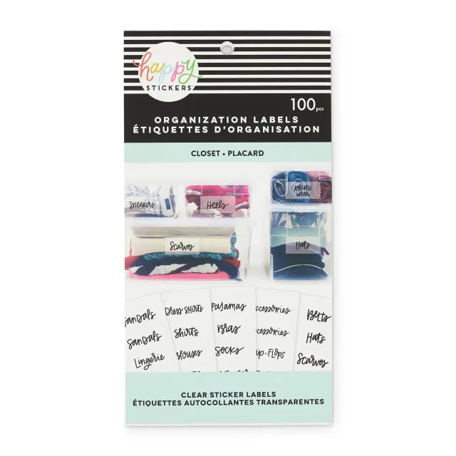 Happy Planner étiquettes Closet transparentes penderie rangement