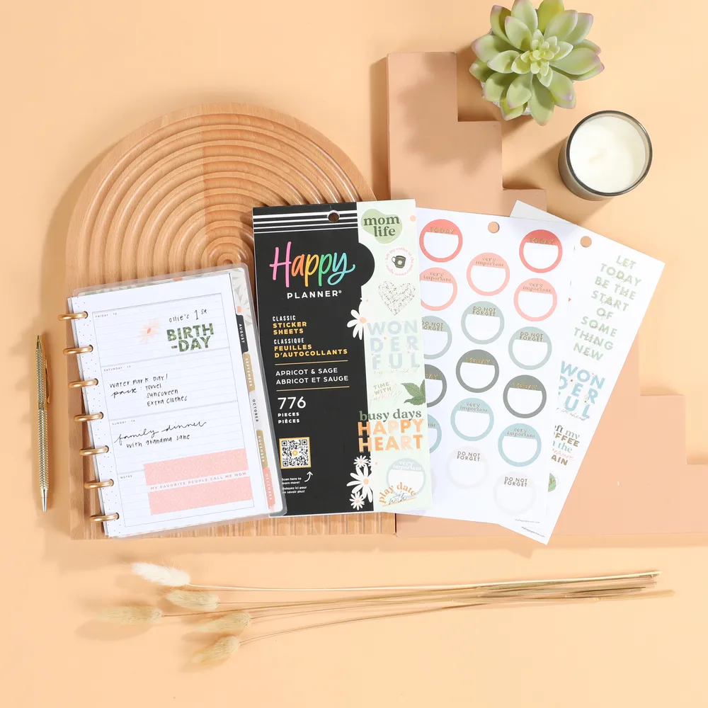 Happy Planner Apricot Sage Mom stickers 30 feuilles 776 maman