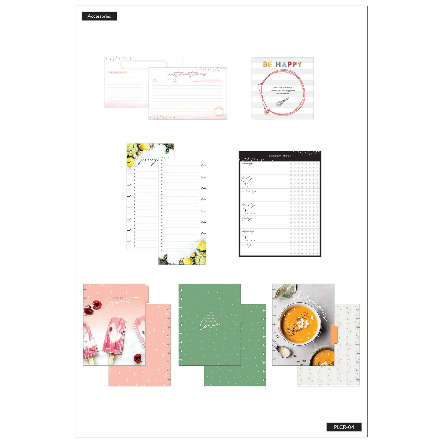 Happy Planner Recipes compagnon planner classique 46 pièces