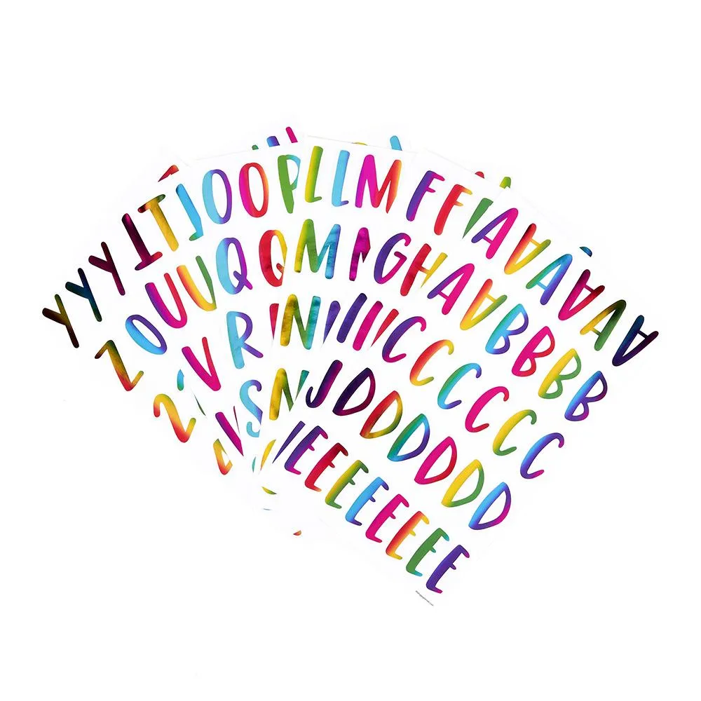 Happy Planner Alphabet Foil stickers lettres arc-en-ciel 178 pièces