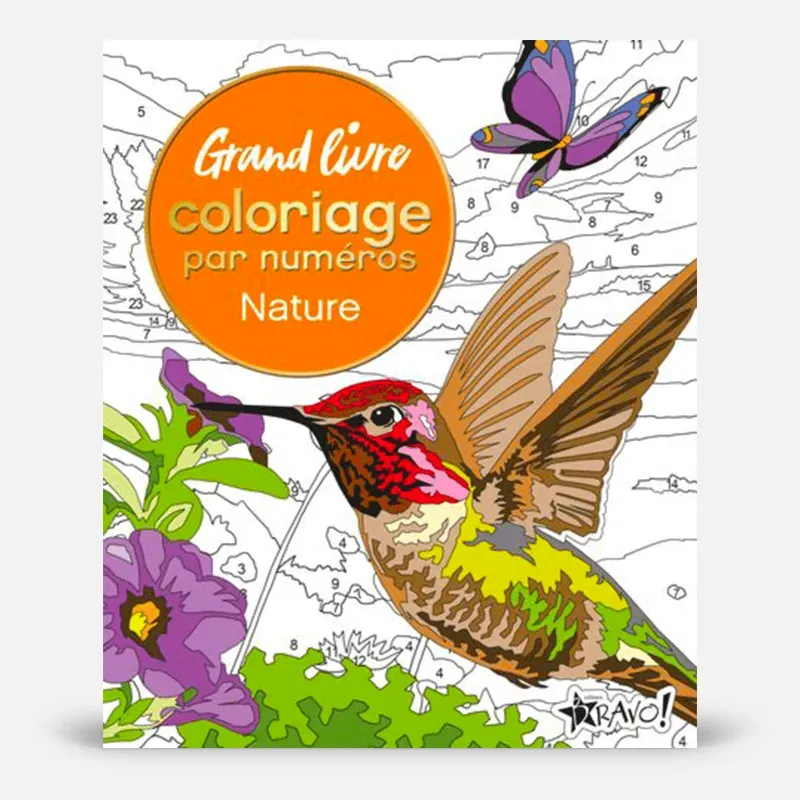 My365 Grand livre coloriage par numéros nature cahier