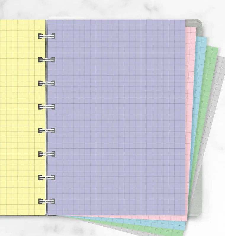 Filofax Classic Pastels Recharge A5 quadrillée