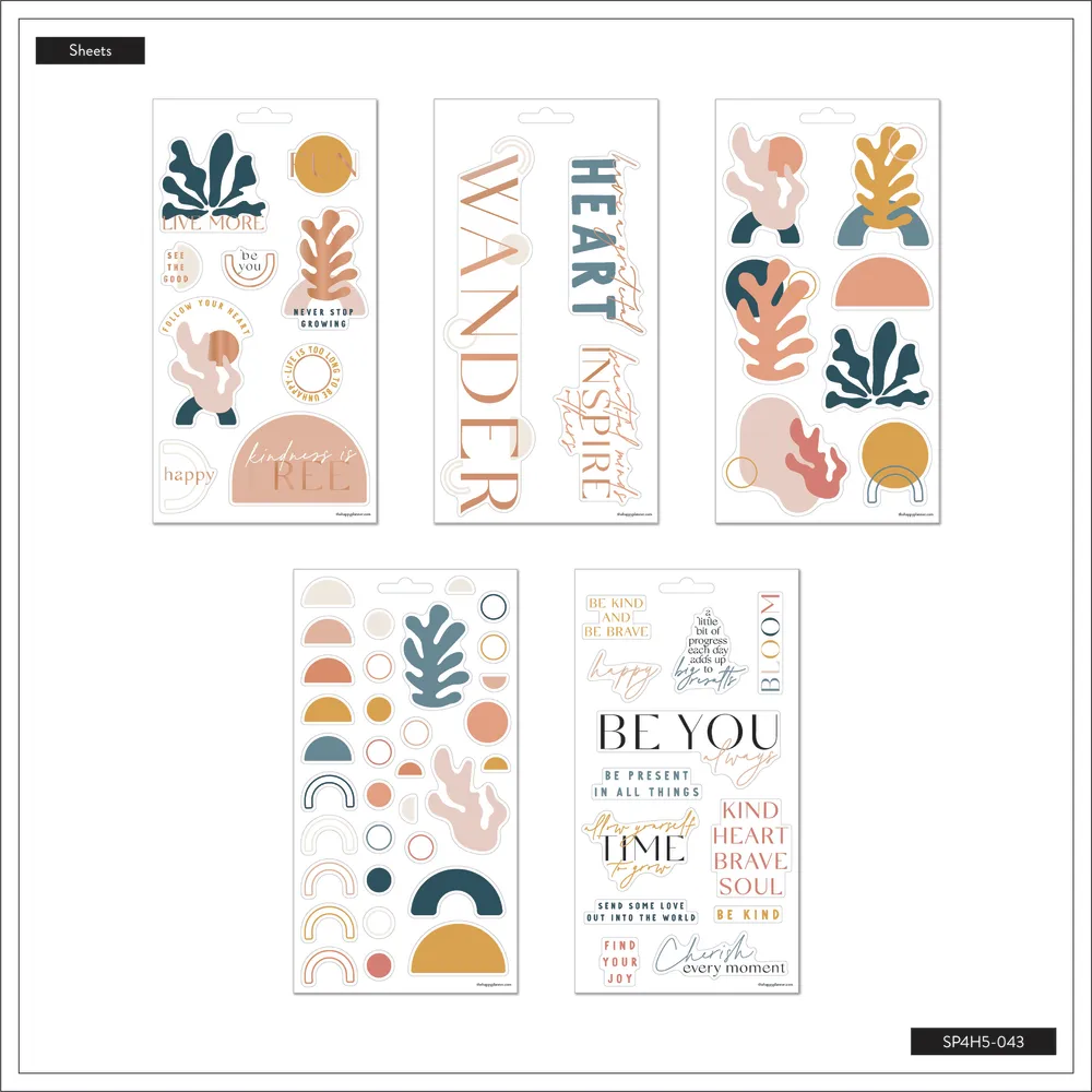 Happy Planner Playful Abstract stickers décoratifs 5 planches abstrait
