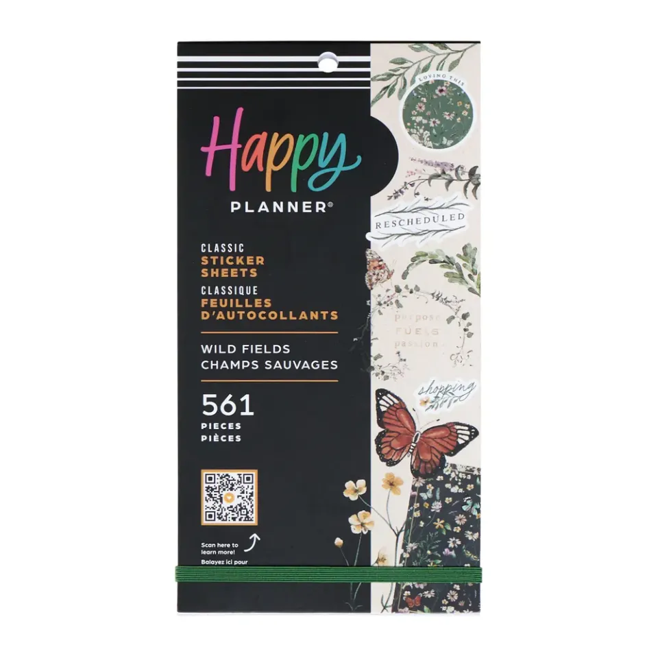 Happy Planner Wild Fields stickers Classic 561 pièces floral