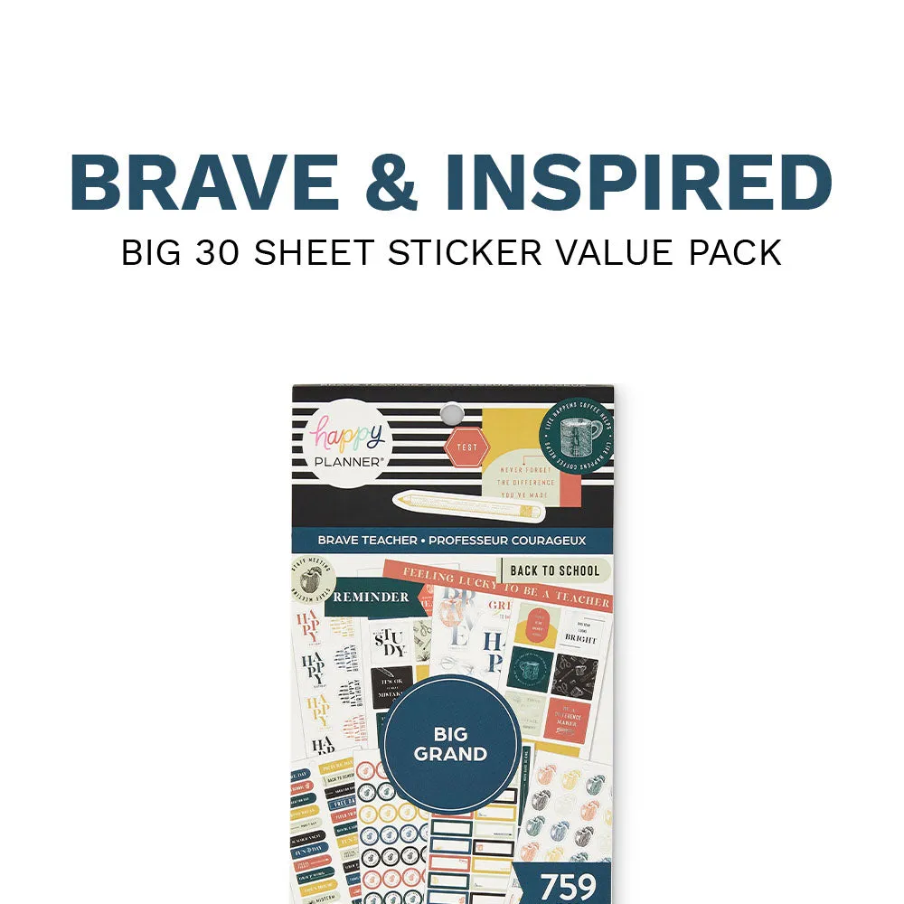 Happy Planner Brave & Inspired Teacher stickers Big 759 enseignante