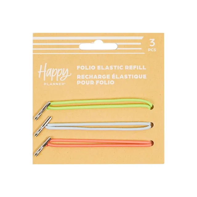 Happy Planner Neons folio élastiques recharge lot 3 fluo
