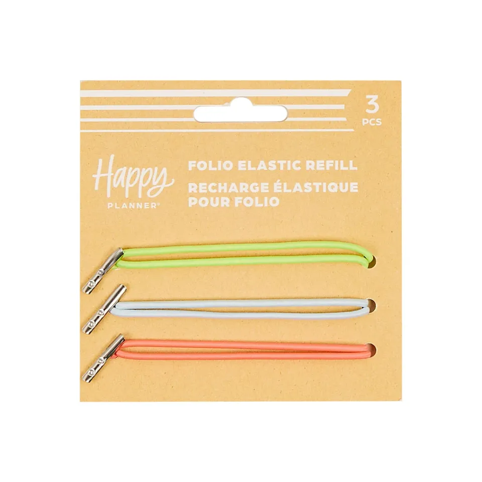 Happy Planner Neons folio élastiques recharge lot 3 fluo