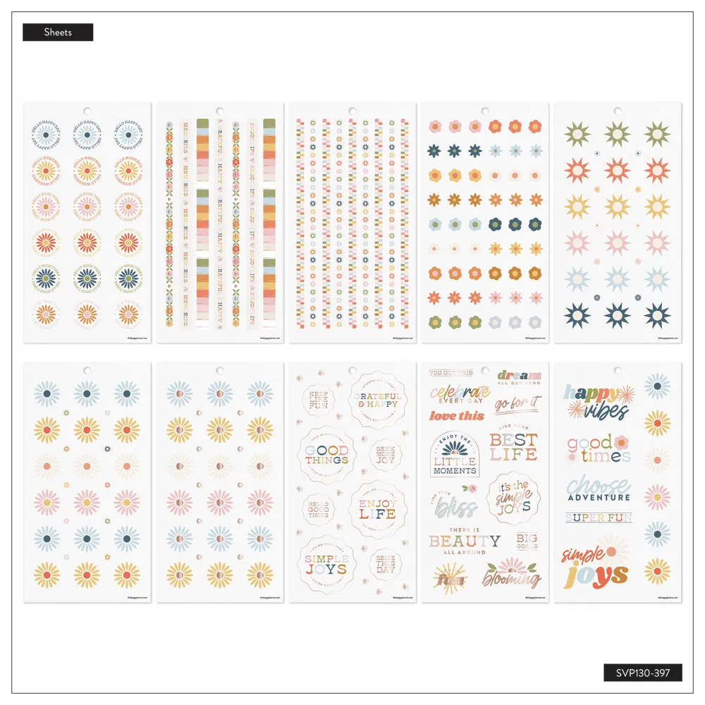 Happy Planner Simple Joys Big stickers 484 pièces