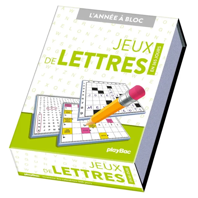 Frigobloc Jeux de lettres calendrier 365 jours à bloc grille