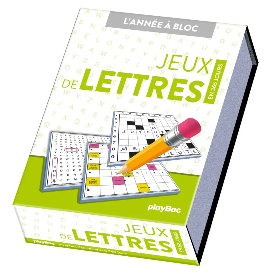 Frigobloc Jeux de lettres calendrier 365 jours à bloc grille