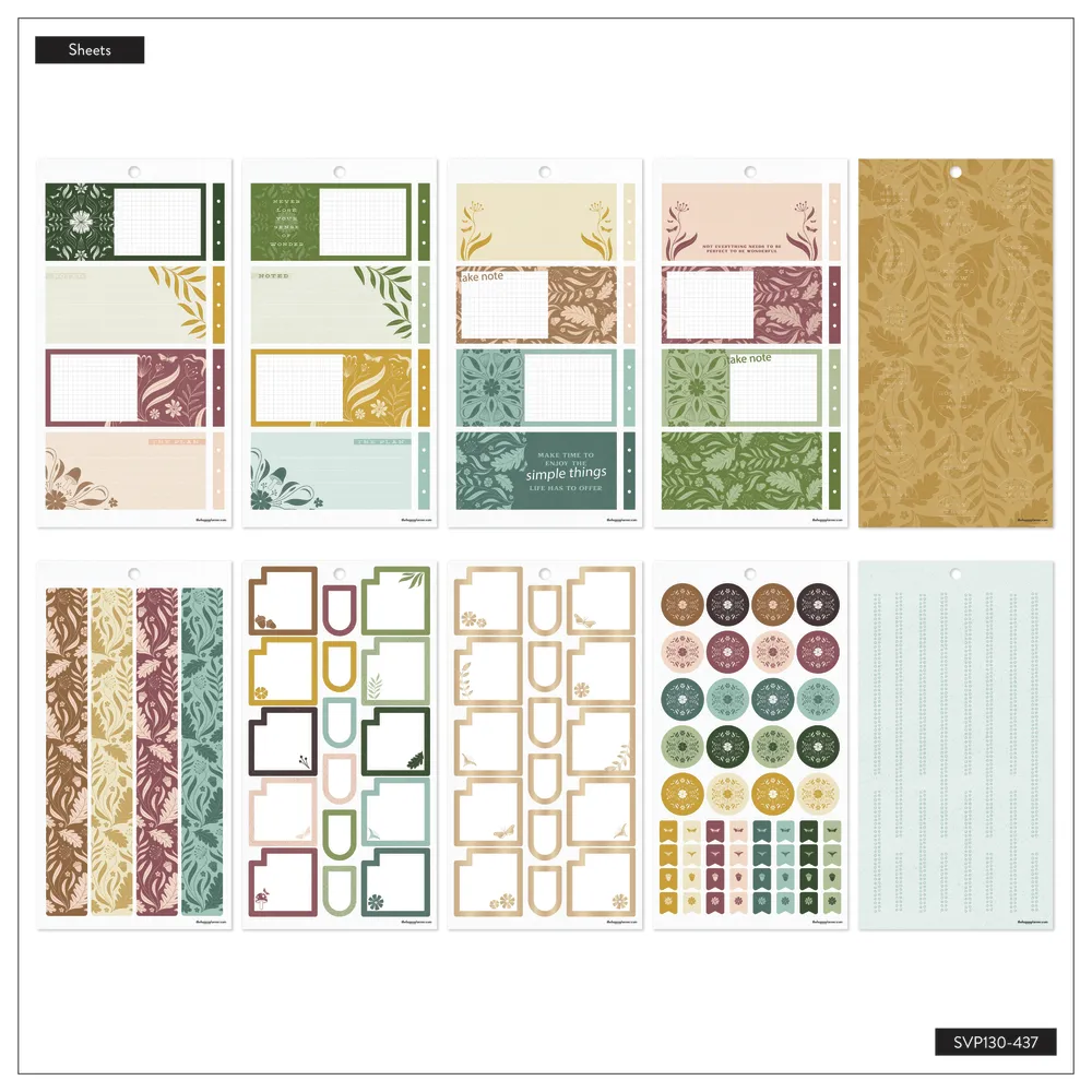 Happy Planner Woodland Whispers carnet stickers Classic 557 nature