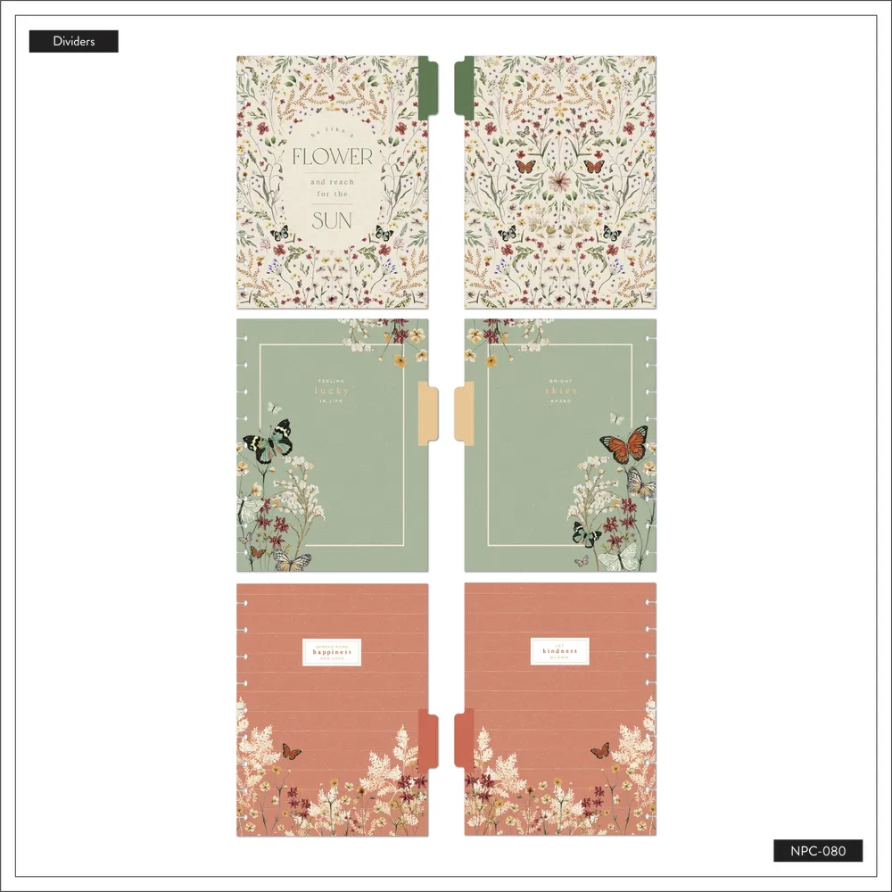 Happy Planner Wild Fields carnet classic 60 feuilles pointillé fleuri