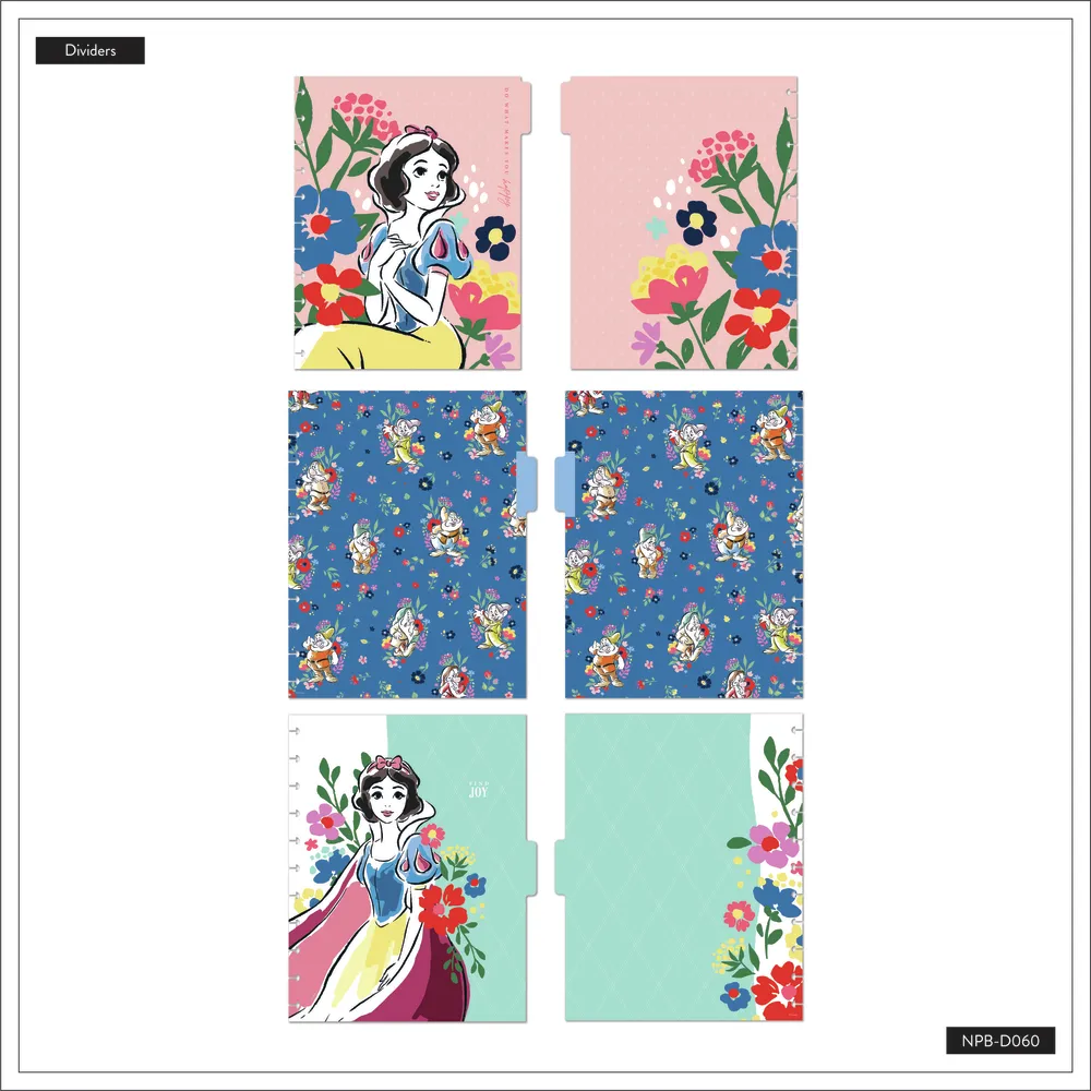 Happy Planner Disney Blanche Neige carnet ligné pointillé Big 60 feuilles