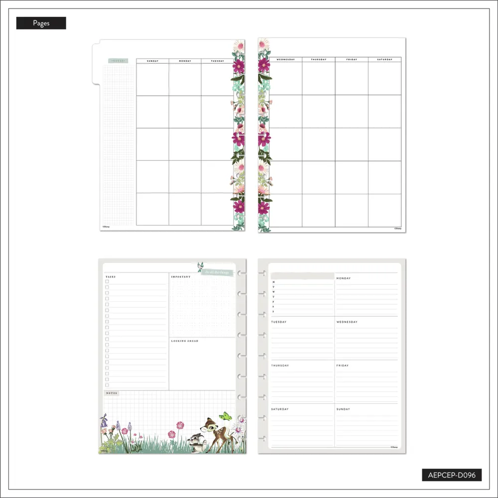 Happy Planner Disney Bambi Classic pack extension 4 mois