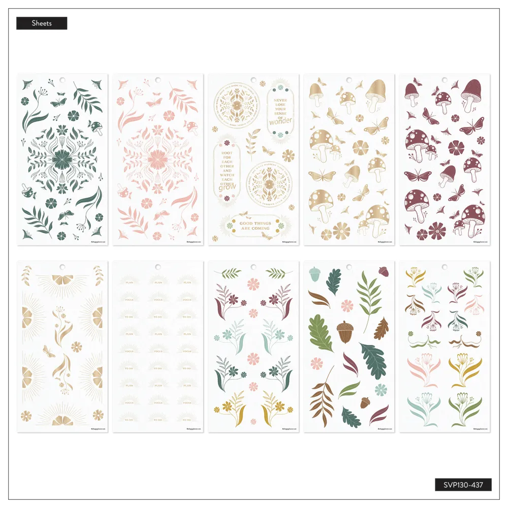 Happy Planner Woodland Whispers carnet stickers Classic 557 nature