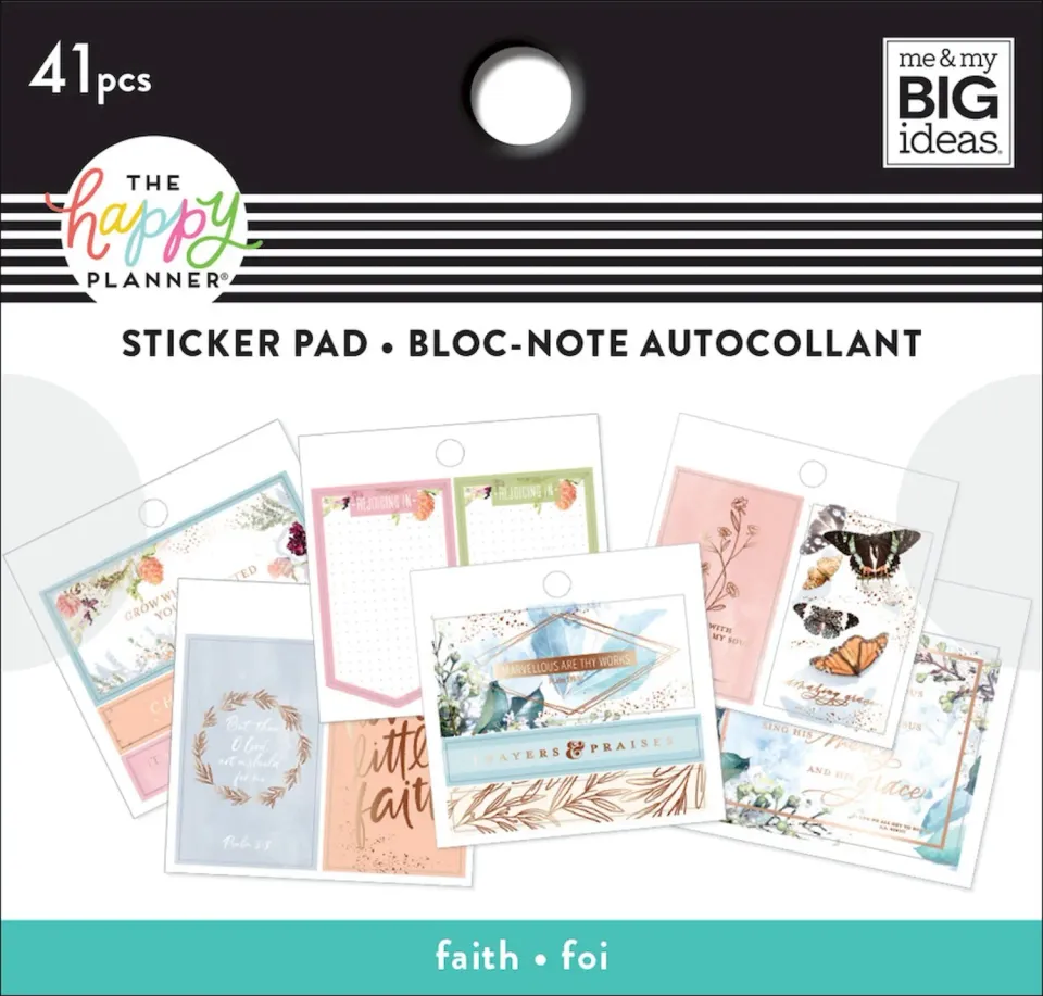 Happy Planner Faith mini stickers bloc 41 pièces