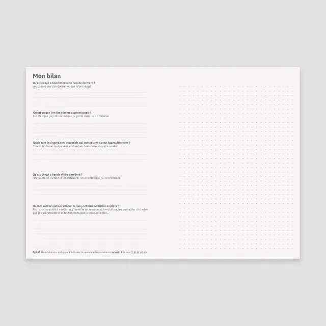 My365 PDF Mon bilan fiche à imprimer annuel