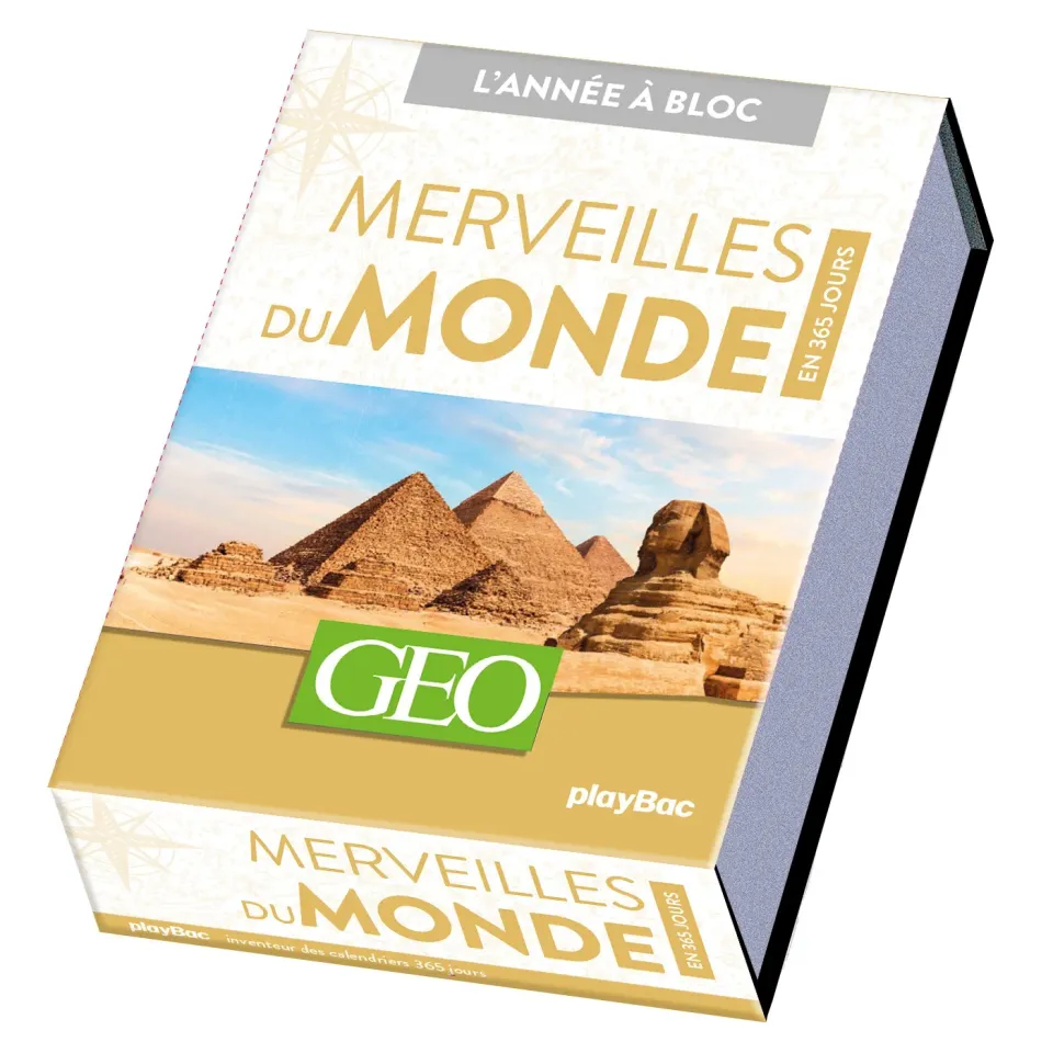 Frigobloc Géo Merveilles du Monde calendrier à bloc 365 jours
