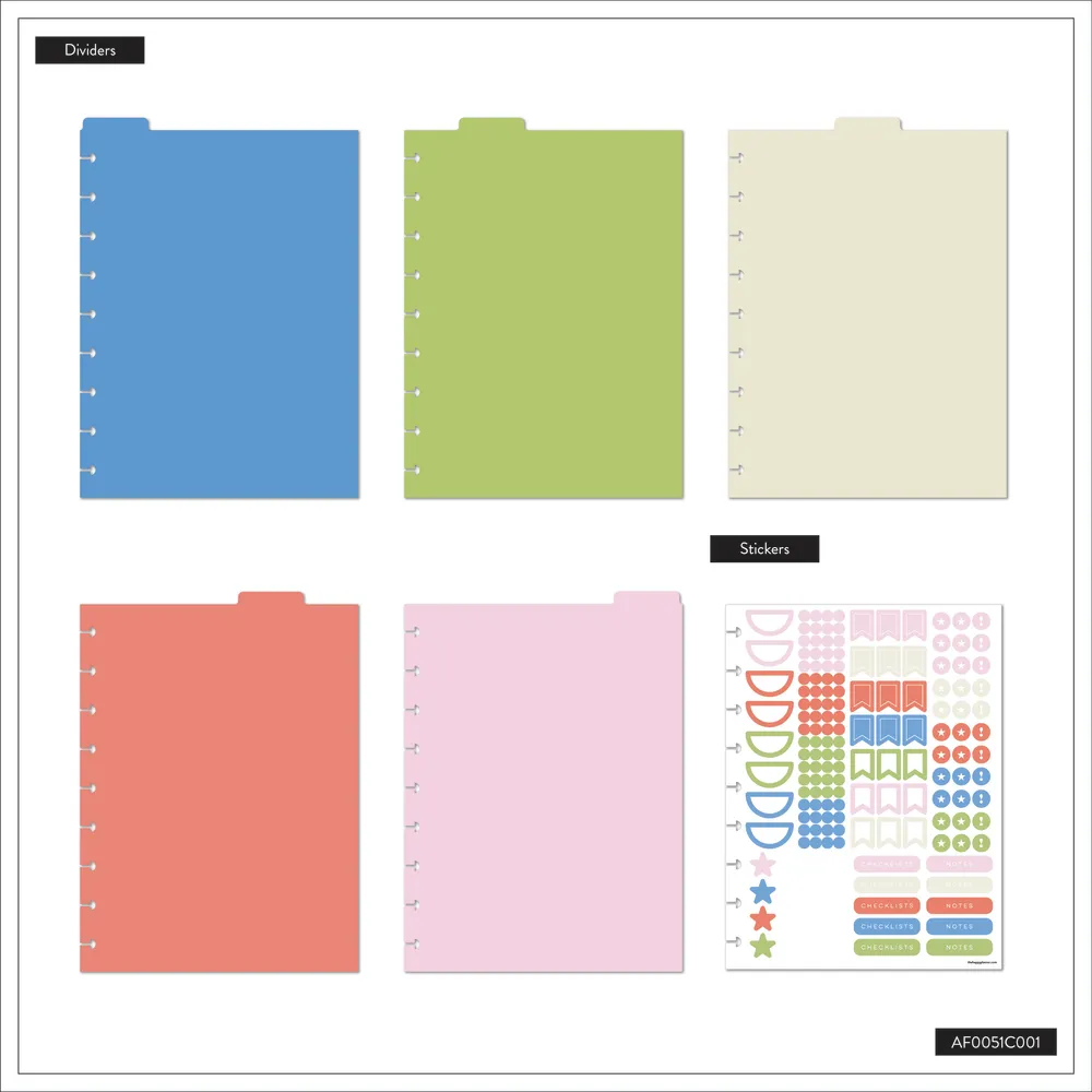 Happy Planner Bright Day intercalaires plastique Classic lot 5