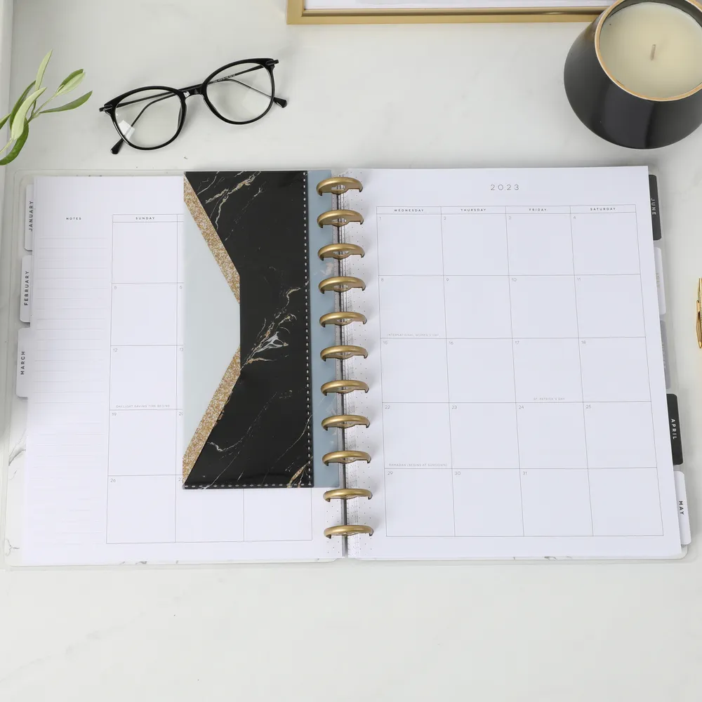 Happy Planner Gold & Black pochettes à anneaux lot 3 noir doré