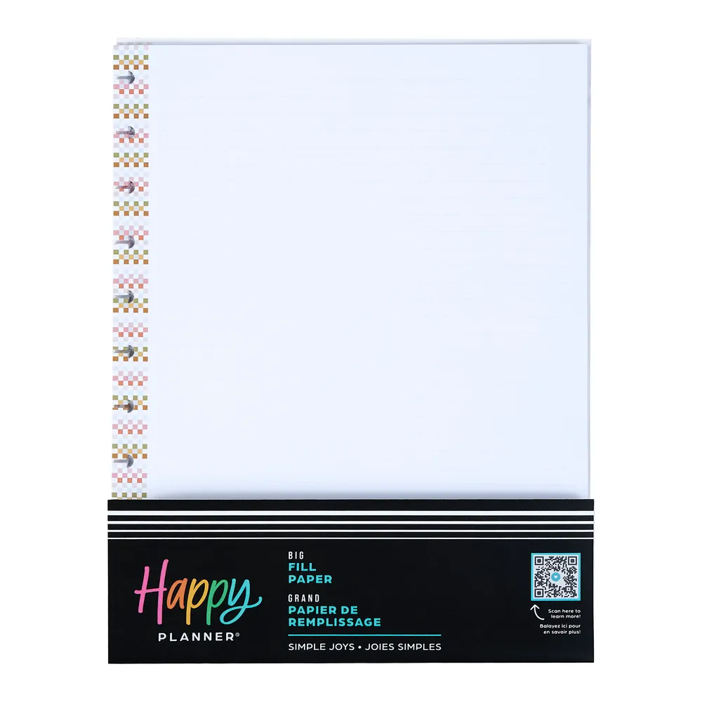 Happy Planner Simple Joys papier recharge Big pointillé 40 feuilles