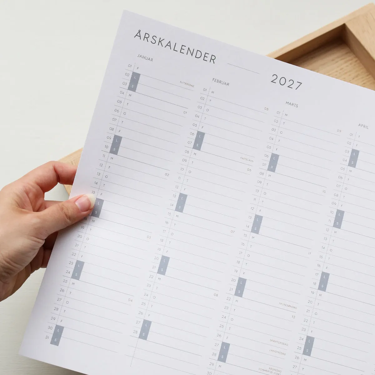 Kartotek Kalender 2027 calendrier mural A3 danois