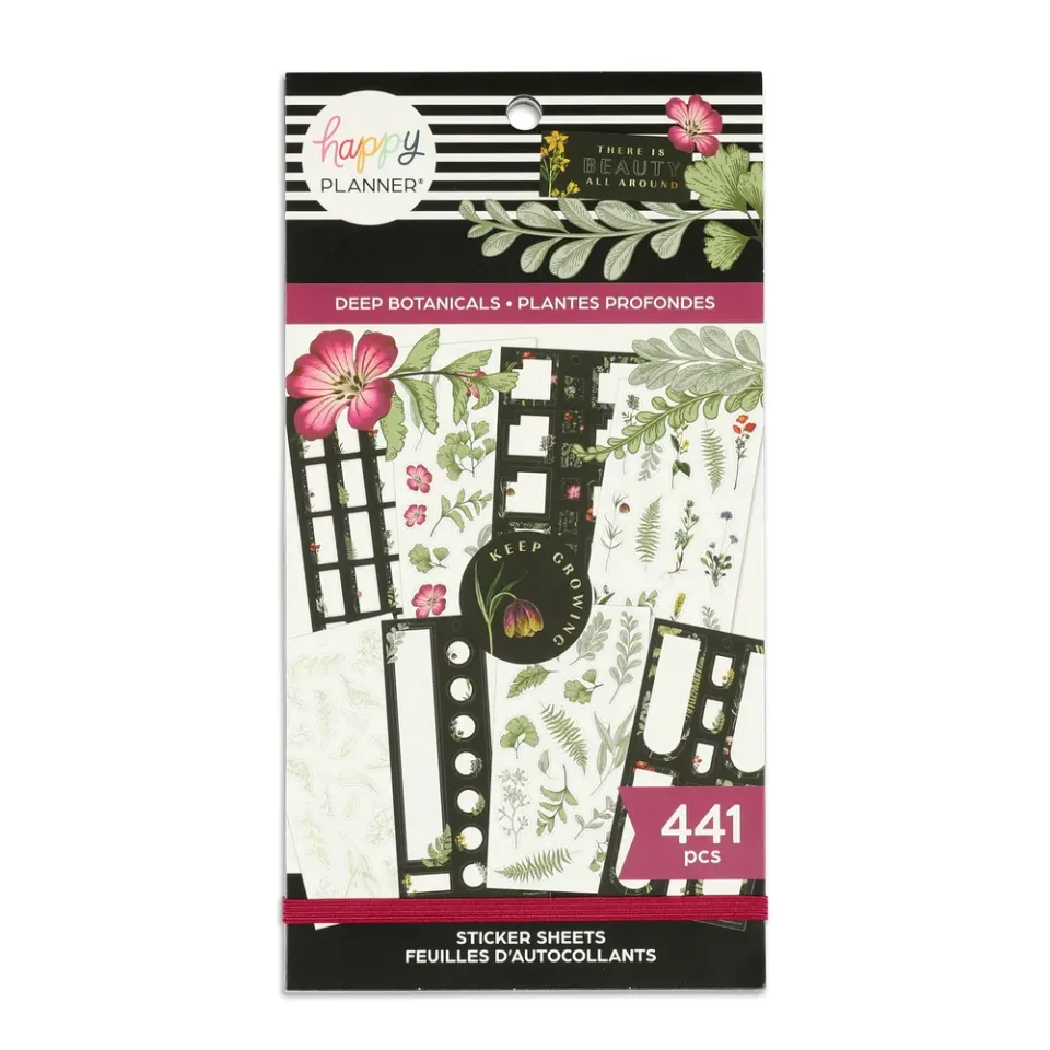 Happy Planner Deep Botanicals stickers floral 441 pièces