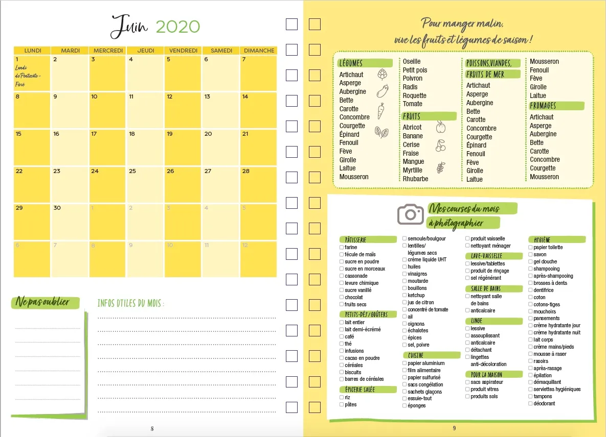 Frigobloc Qu'est-ce qu'on mange Marmiton agenda 2021