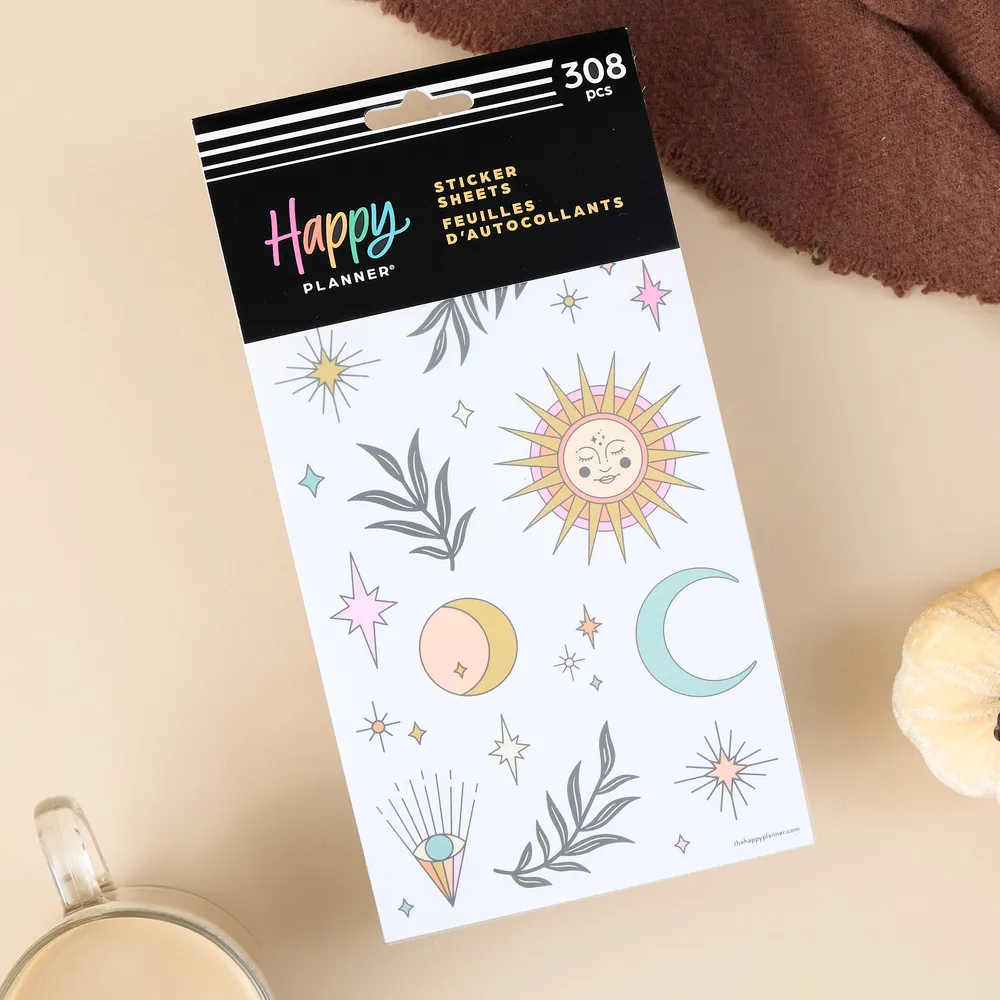 Happy Planner Desert Mystic stickers 10 feuilles 308 pcs lune