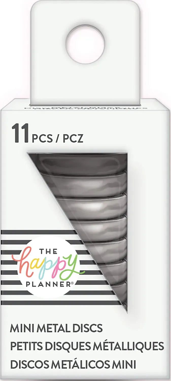 Happy Planner Metal Mini disques argentés x11 19 mm