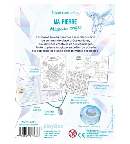 Licornes de rêve Magie des neiges coffret pierre Névéa