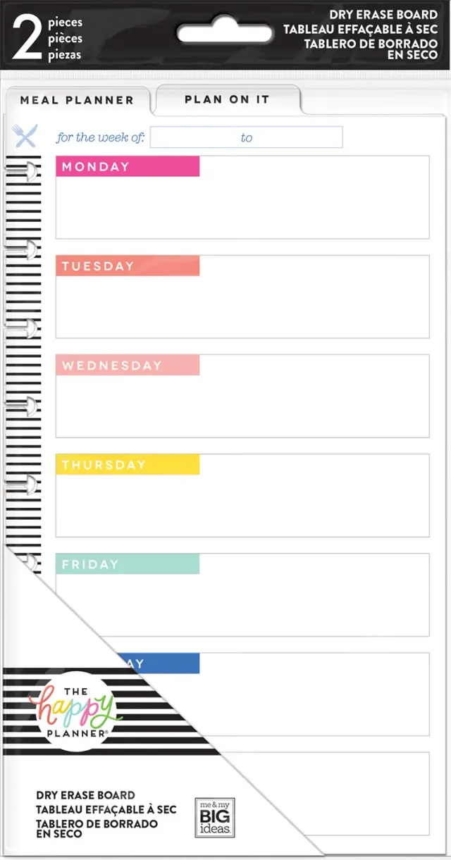 Happy Planner Meal Planner tableaux Classic effaçables