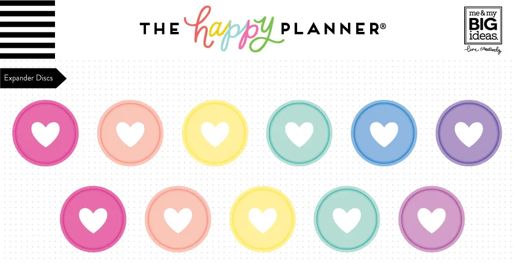 Happy Planner Expander disques anneaux pastel rainbow x11