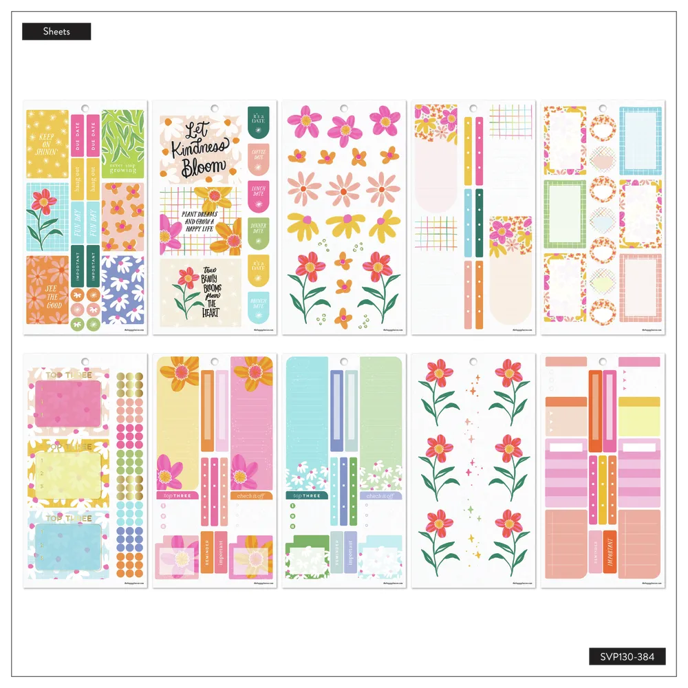Happy Planner Picnic Blossom stickers 30 feuilles floral